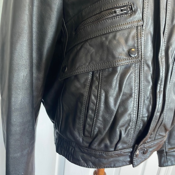 Vintage aviator leather jacket bomber motorcycle brown women’s size 36 - Picture 8 of 16